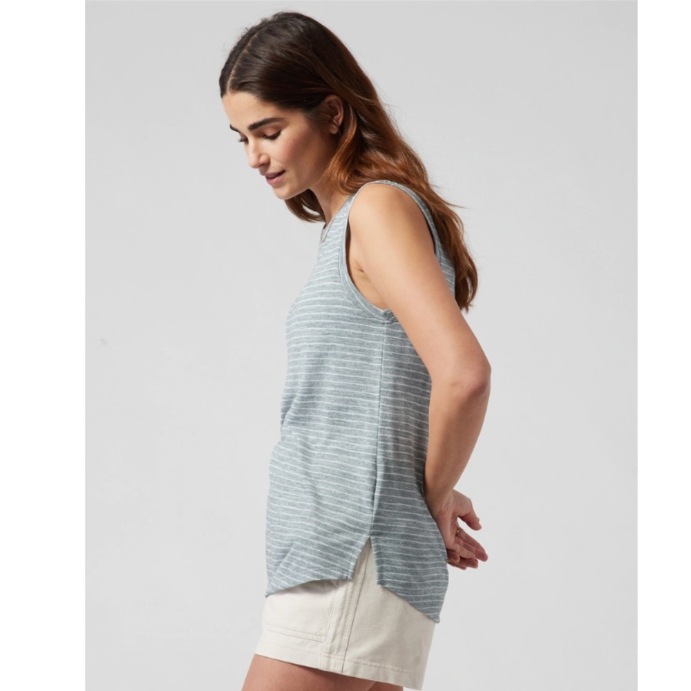 Athleta Breezy Tank Blue/Gray Stripes